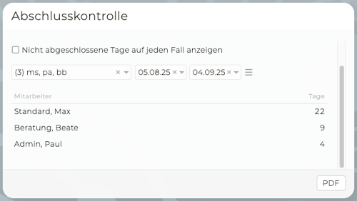 Abschlusskontrolle