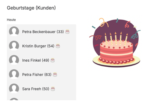 Geburtstage Kunden